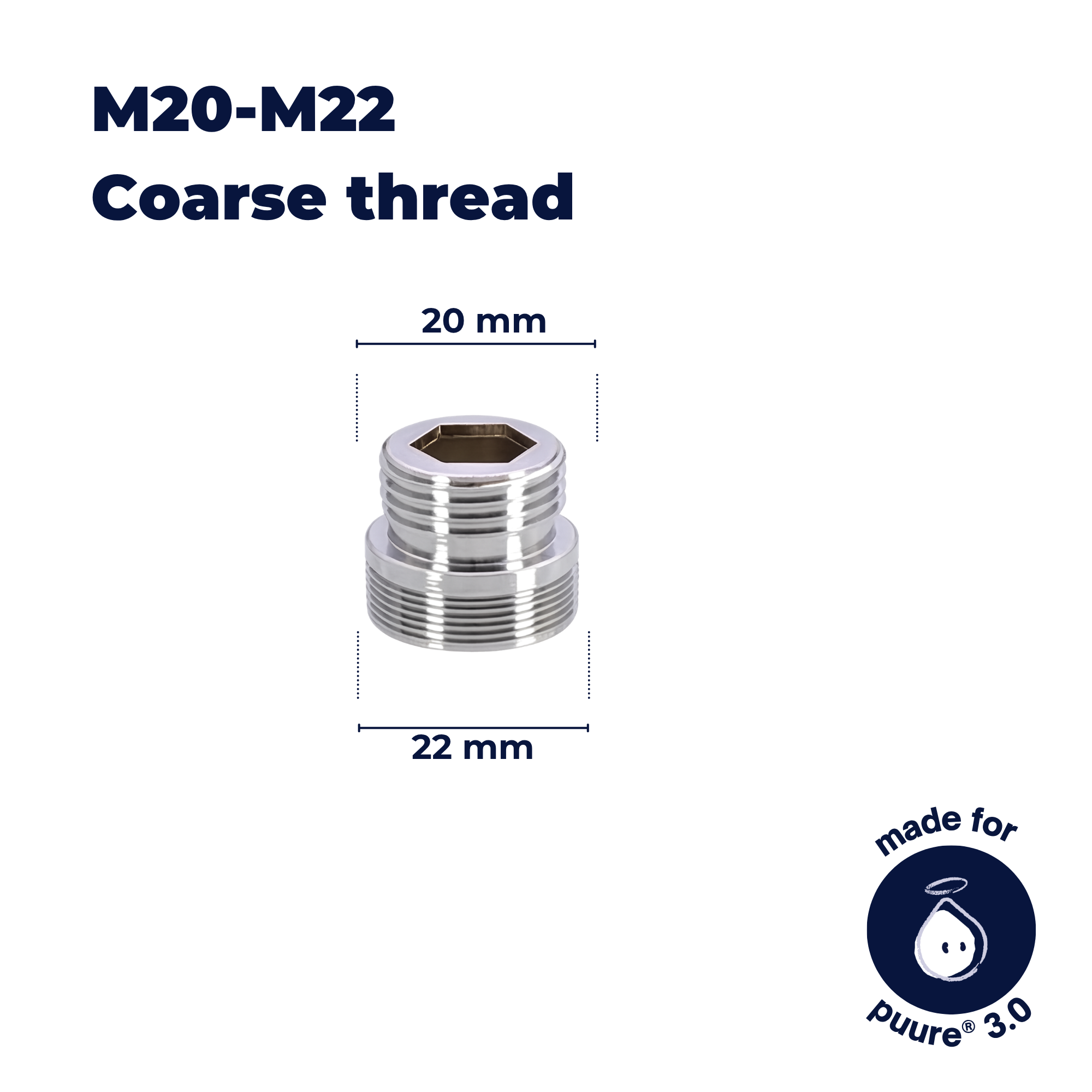M20-M22-Coarse thread Tap Adapter