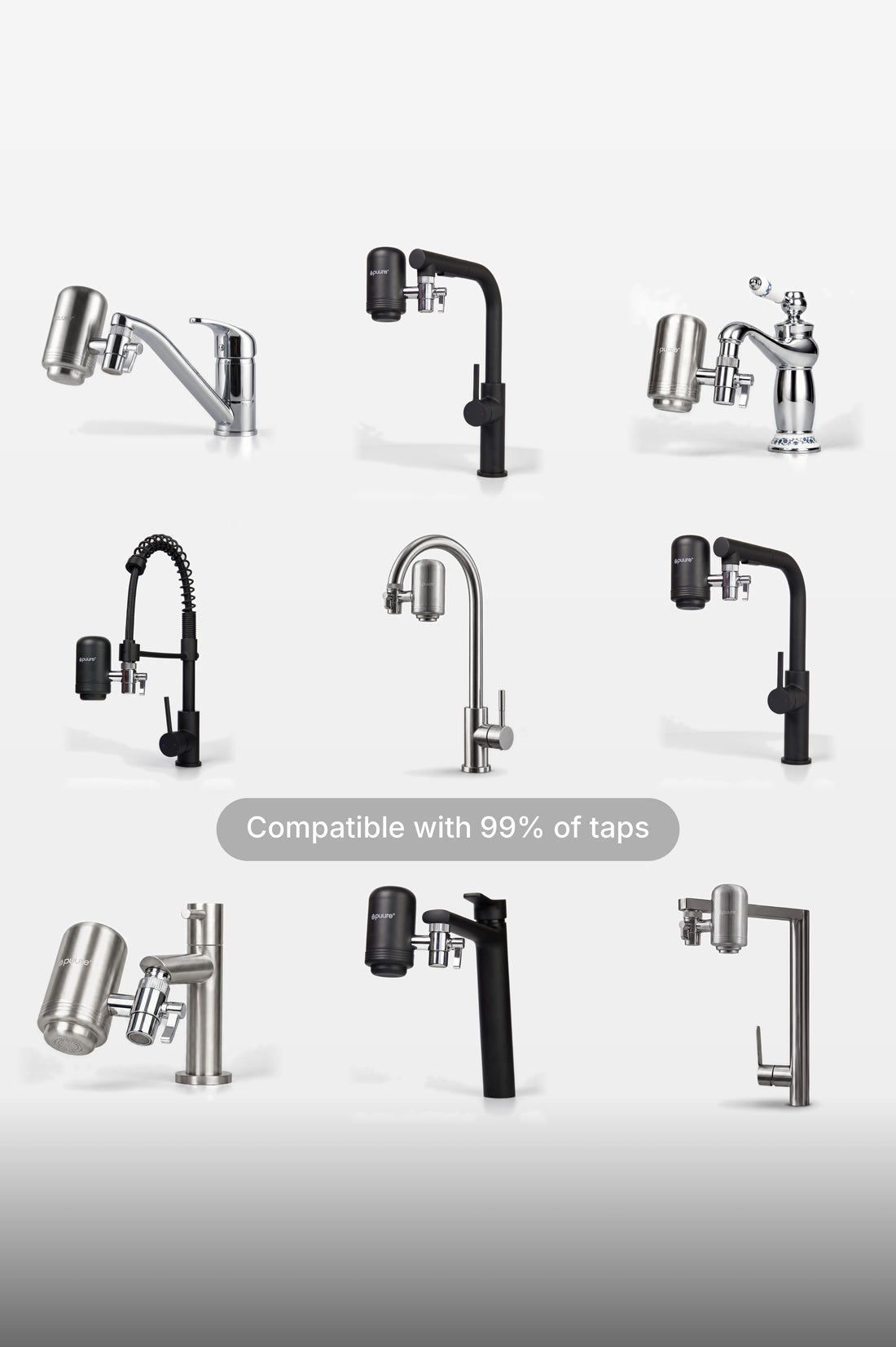 Compatible with 99% of taps